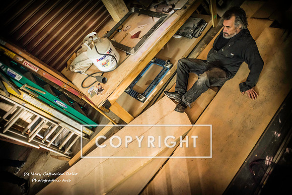 Steve Olson, focused, Skateboarding Sculpture process, 2.4.14-311-33